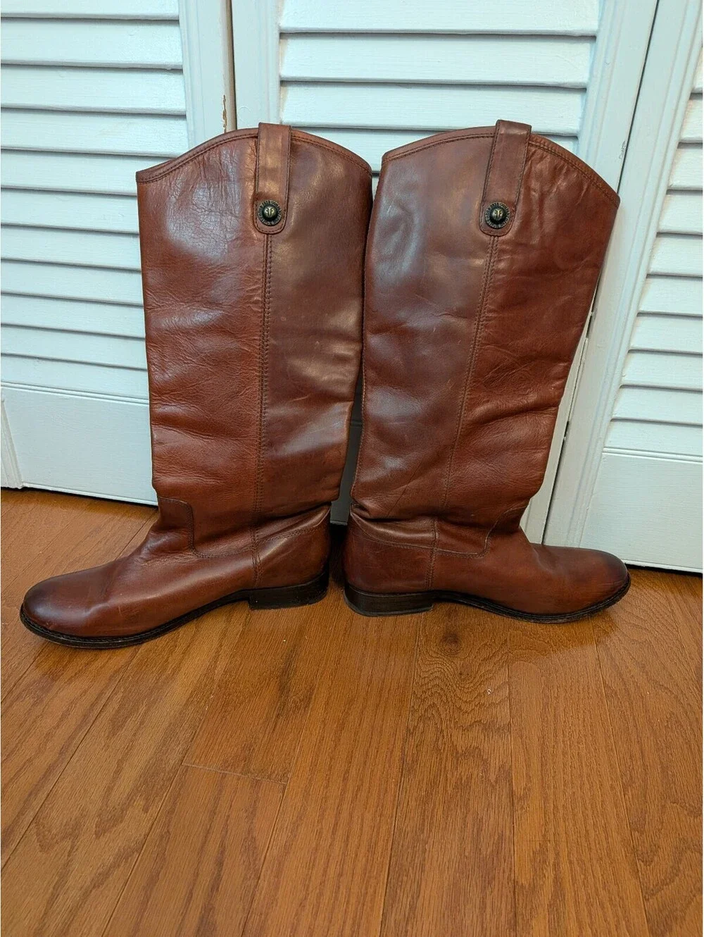 Frye Women's Size 8 B Melissa Tall Button Brown Leather Riding Boots 77167 Fall